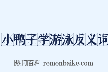 小鸭子学游泳反义词是什么意思的图片